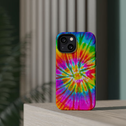 Rainbow Spiral Tie-Dye MagSafe Case – Vibrant Colors & Functionality