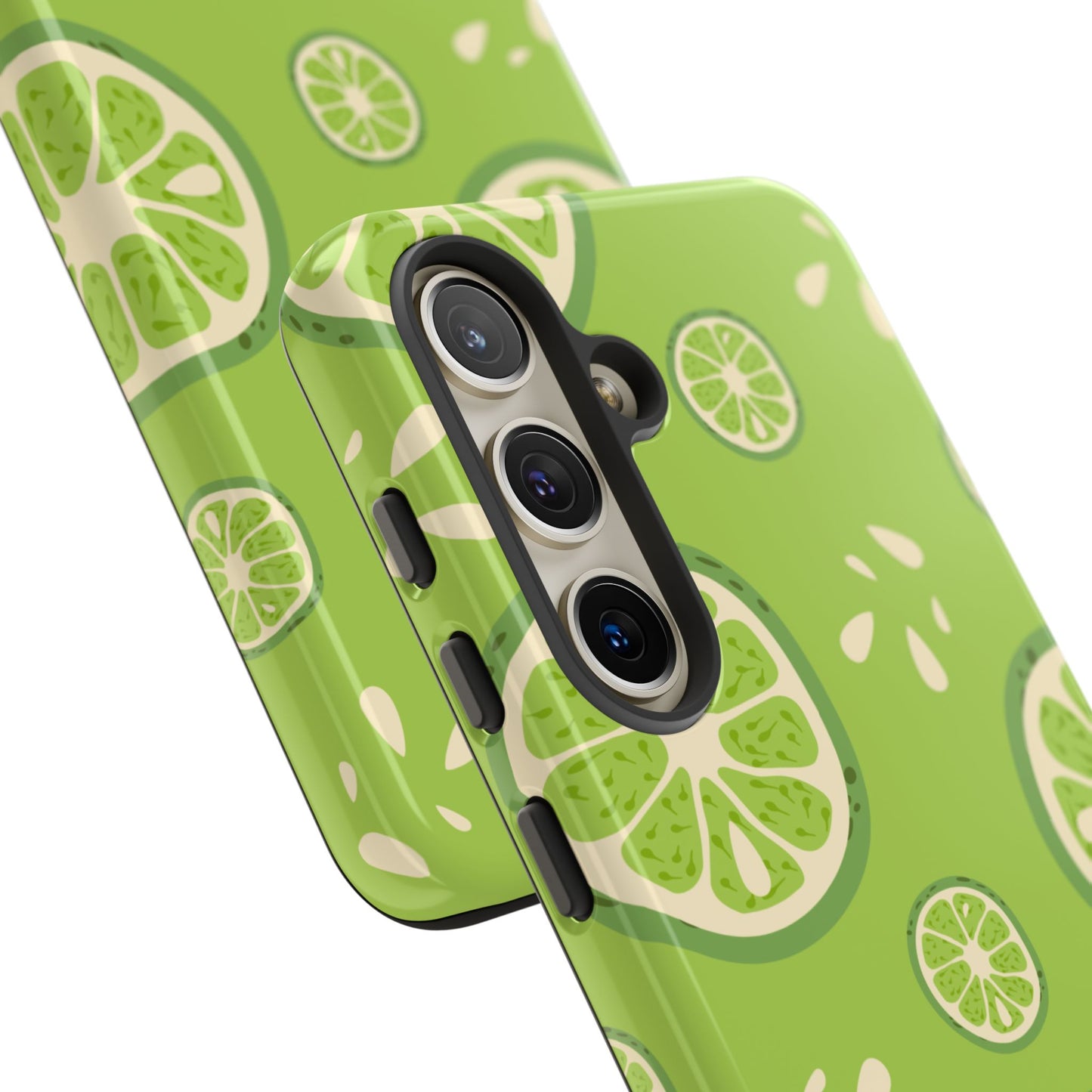 Zesty Lime Splash Tough Samsung Galaxy Case – Fresh Citrus Design, Dual - Layer Protection - BOGO Cases