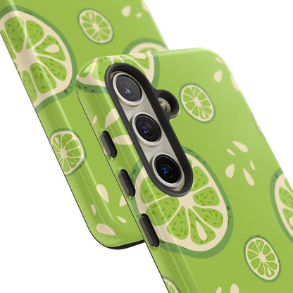 Zesty Lime Splash Tough Samsung Galaxy Case – Fresh Citrus Design, Dual - Layer Protection - BOGO Cases