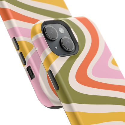 Retro Groove MagSafe iPhone Case – 70s-Inspired Design with Dual-Layer Protection