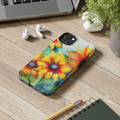 Watercolor Sunflower Splash - iPhone Series Case