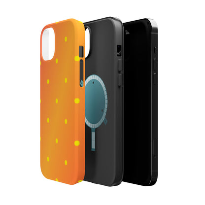 Sunset Gradient Polka Dots MagSafe iPhone Case – Shockproof, Matte Finish, Dual-Layer Protection