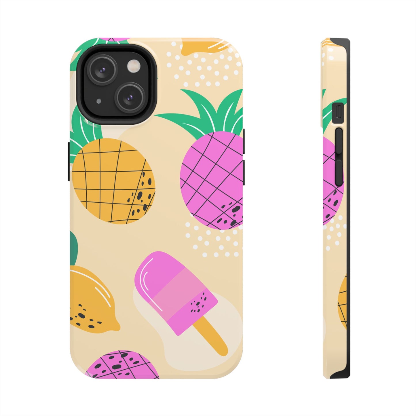 Tropical Pop iPhone Case – Fun Pineapple & Lemon Design with Vibrant Summery Colors