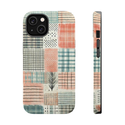 Rustic Patchwork MagSafe iPhone Case | Farmhouse Style & Shockproof