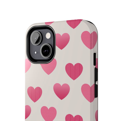 Textured Hearts iPhone Case