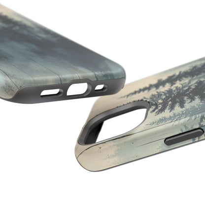 Misty Forest Wood MagSafe iPhone Case - Nature-Inspired Protective Cover