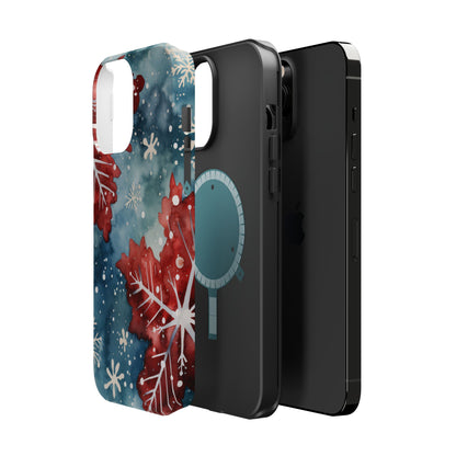 Crimson Snowflake Charm – MagSafe iPhone Case