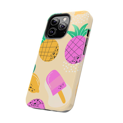 Tropical Pop iPhone Case – Fun Pineapple & Lemon Design with Vibrant Summery Colors