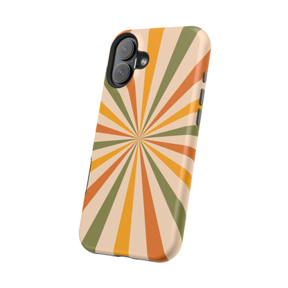 Retro Sunburst MagSafe iPhone Case – Bold Geometric Design, Durable Shockproof Protection