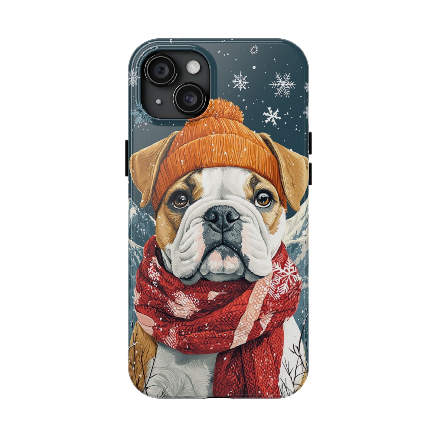 Cozy French Bulldog iPhone Case – Rustic Fireplace Protective Cover