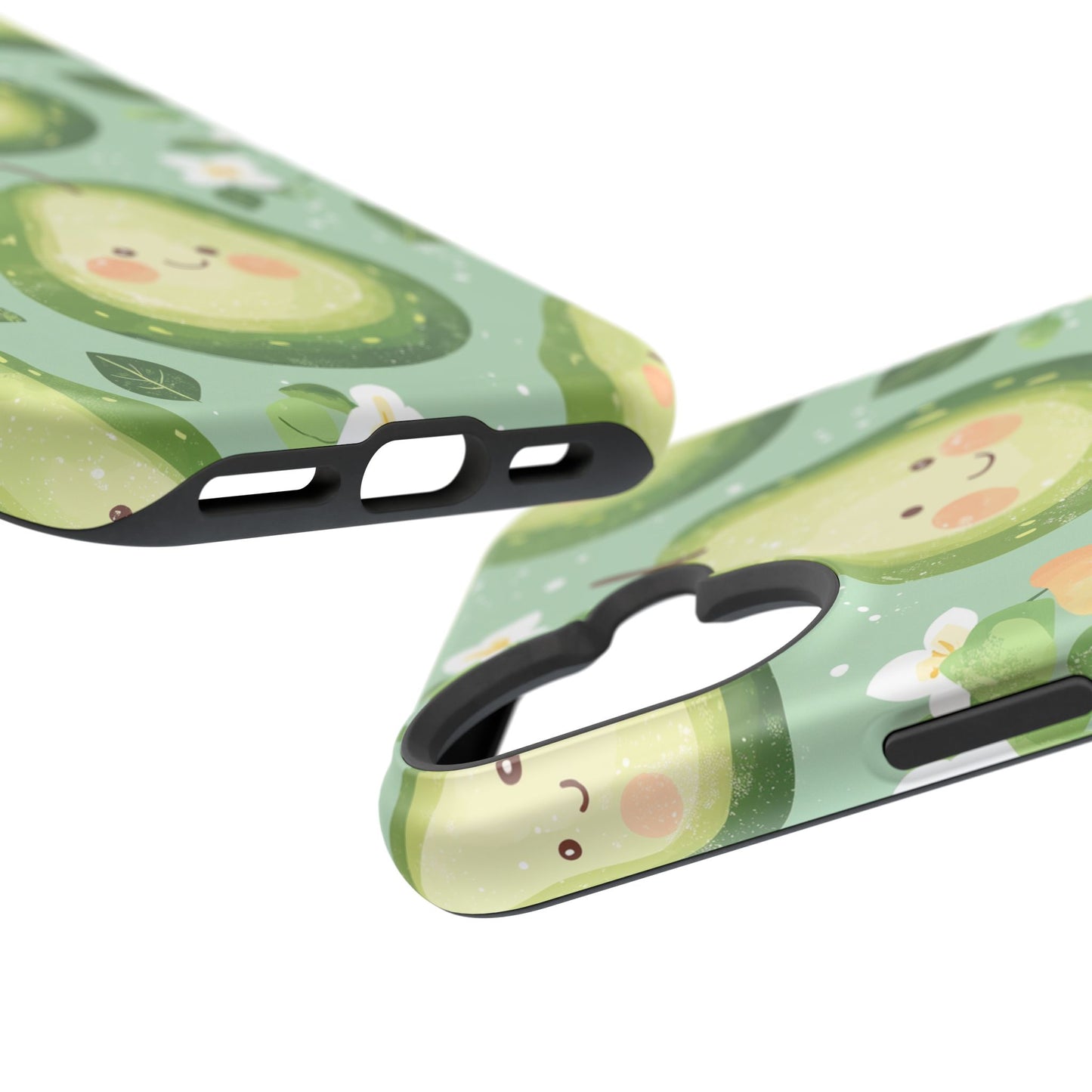 Smiling Avocados Tough MagSafe iPhone Case – Cute Avocado Design, Dual-Layer Protection