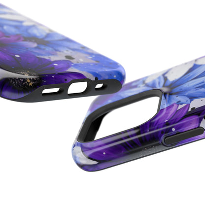 Vibrant Purple & Blue Floral Splash - MagSafe iPhone Series Case