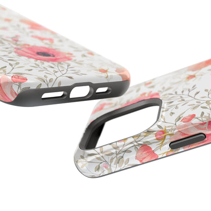 Pink Floral Watercolor MagSafe iPhone Case – Elegant Blossom Design with Magnetic Compatibility