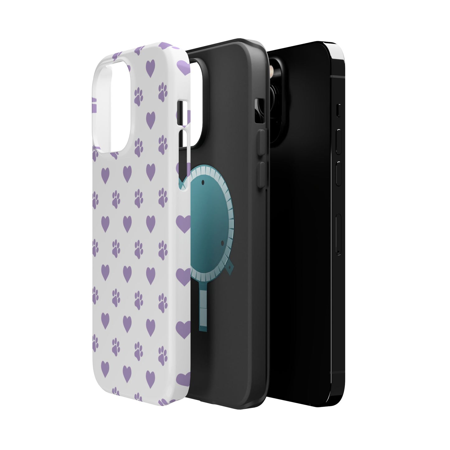 Paw Prints & Hearts – MagSafe iPhone Case with Adorable Pet-Lover Design