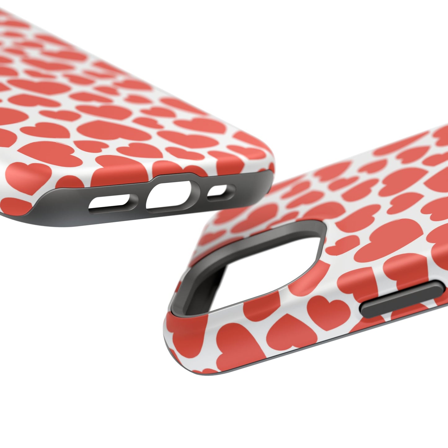 Playful White Hearts on Red MagSafe Case