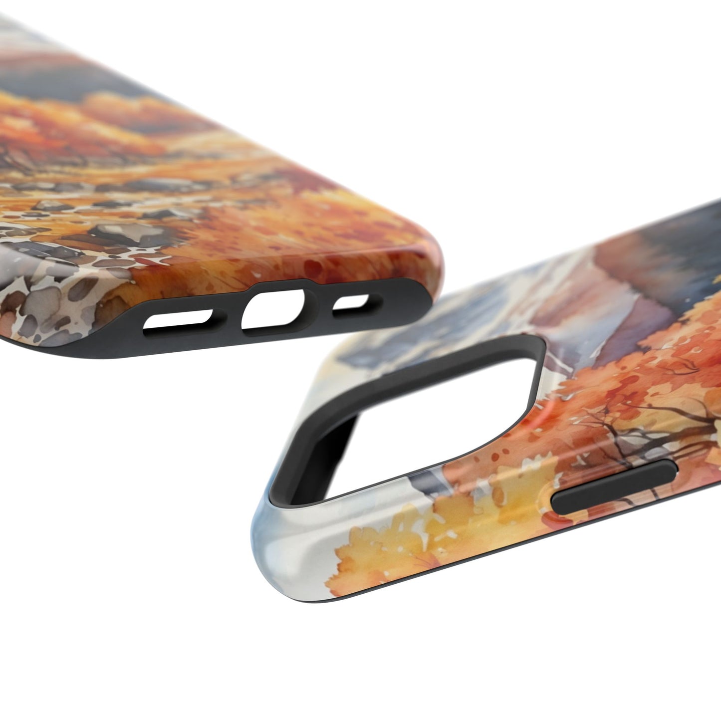 Watercolor Autumn Forest and Mountains - MagSafe iPhone Case