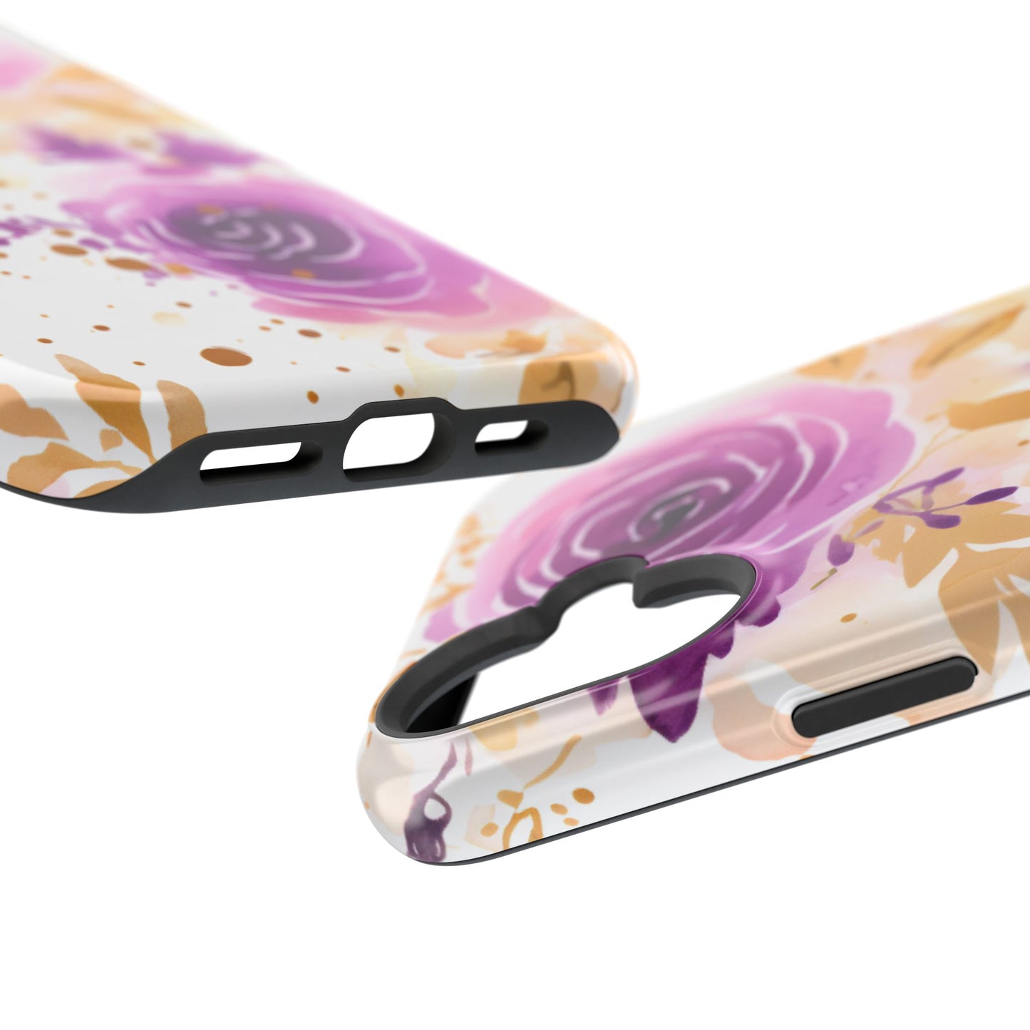 Soft Purple & Gold Floral Splash - MagSafe iPhone Series Case