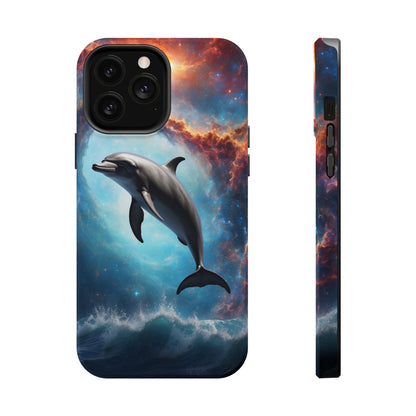 Cosmic Dolphin Space Vibes - MagSafe-Compatible Case