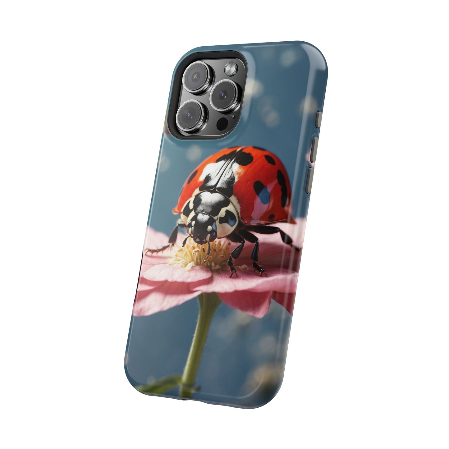 MagSafe iPhone Case: Floral Ladybug Delight