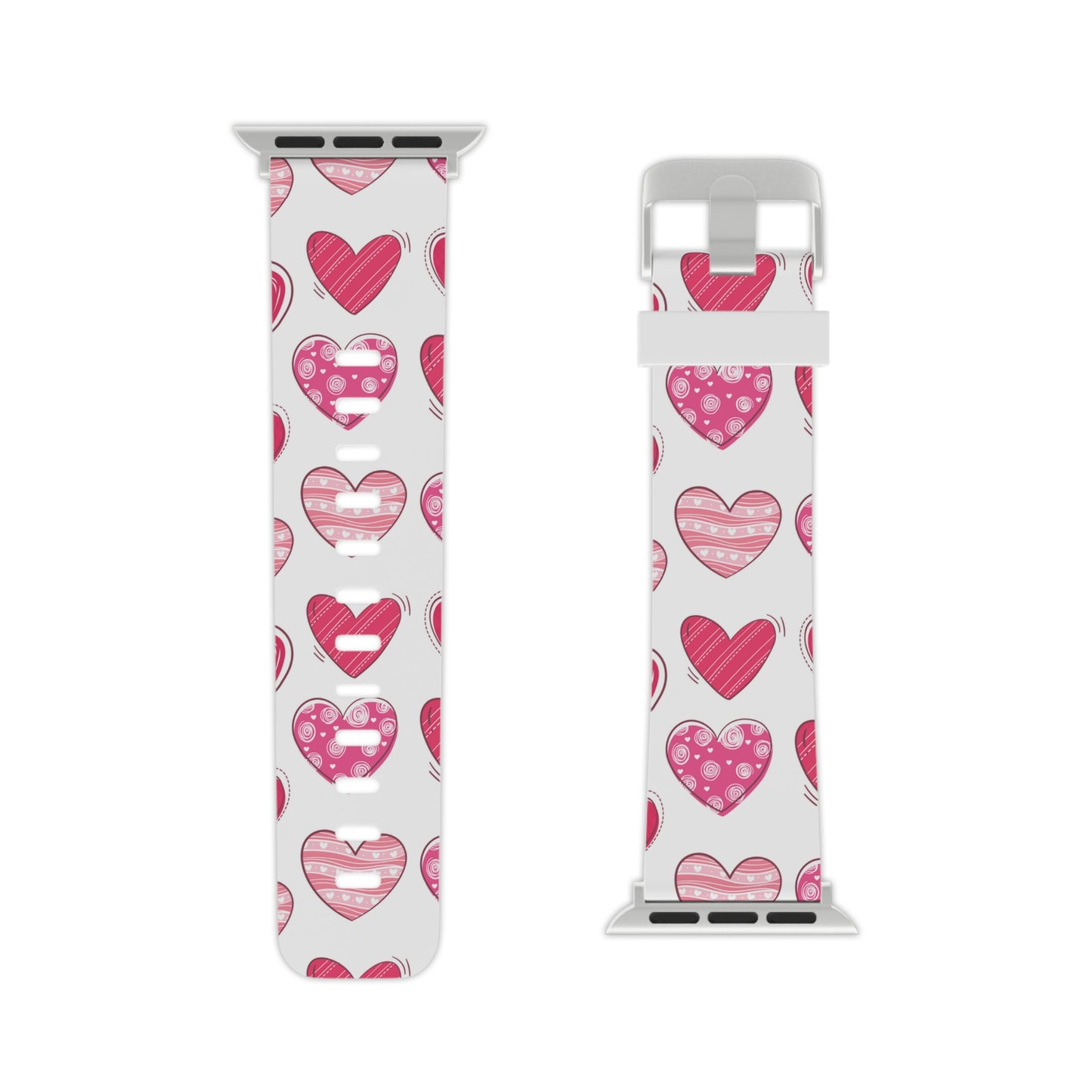  Playful Pink Hearts Apple Watch Band