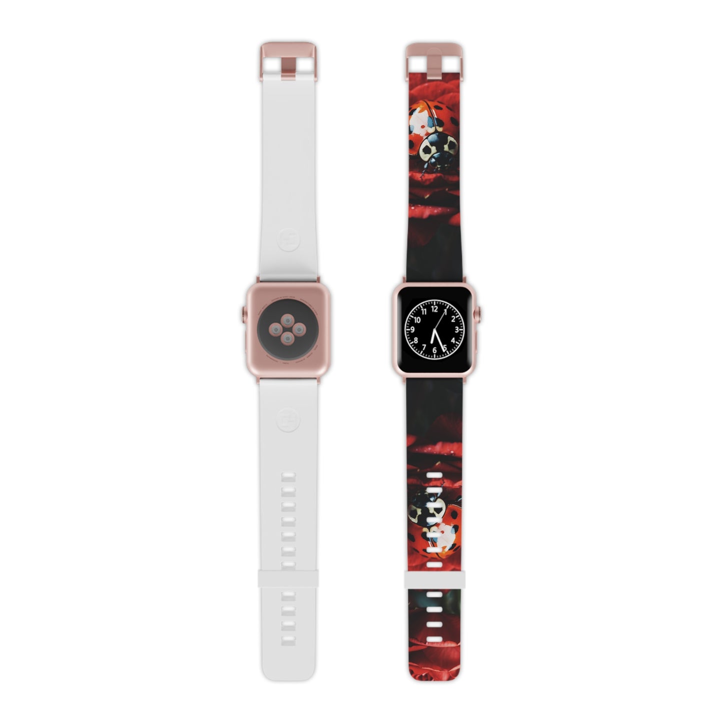 Elegant Rose & Ladybug Charm Apple Watch Band