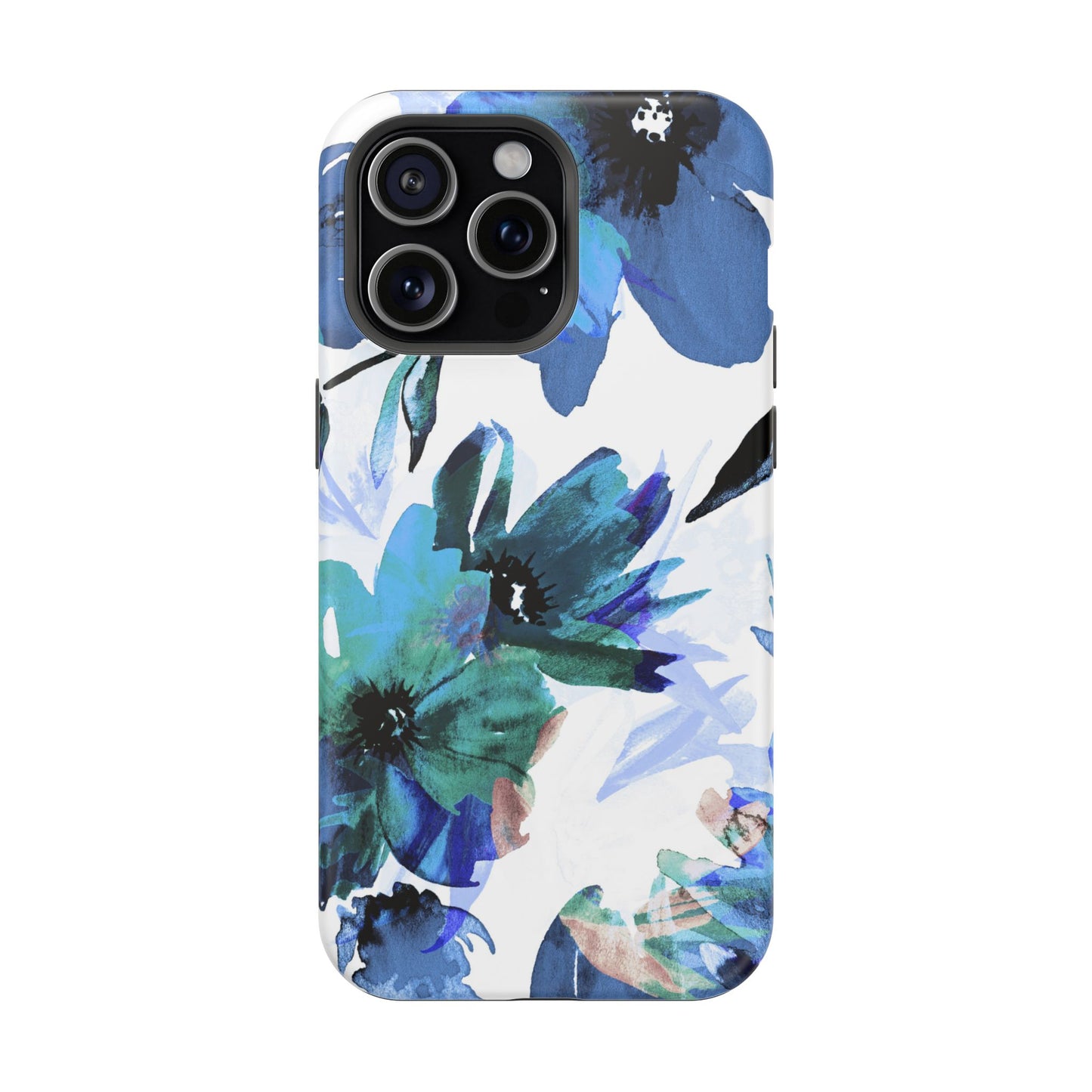 MagSafe iPhone Case – Serene Blue Blossom