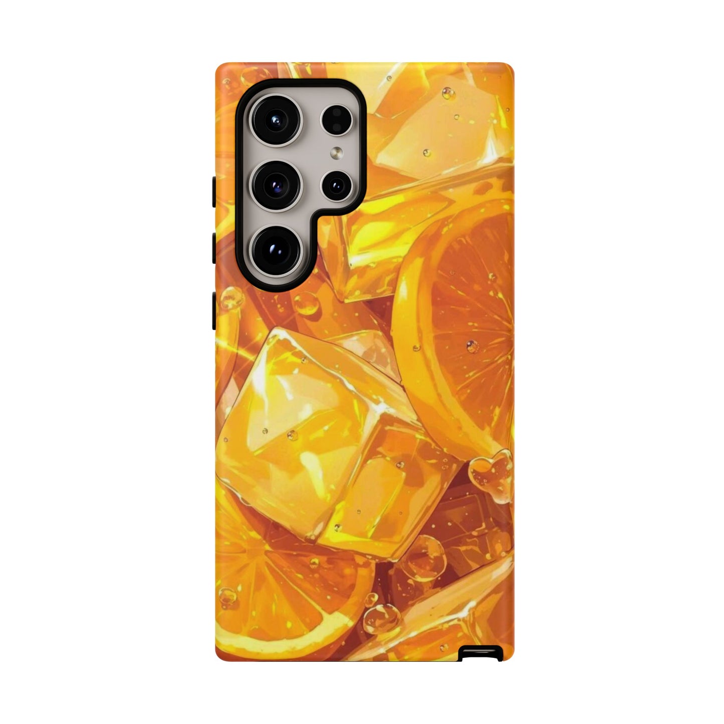 Citrus Splash Samsung Galaxy  Case – Bright Orange Slices & Ice, Dual-Layer Protection