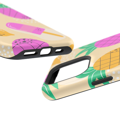 Tropical Pop MagSafe iPhone Case – Fun Pineapple & Lemon Design with Vibrant Summery Colors