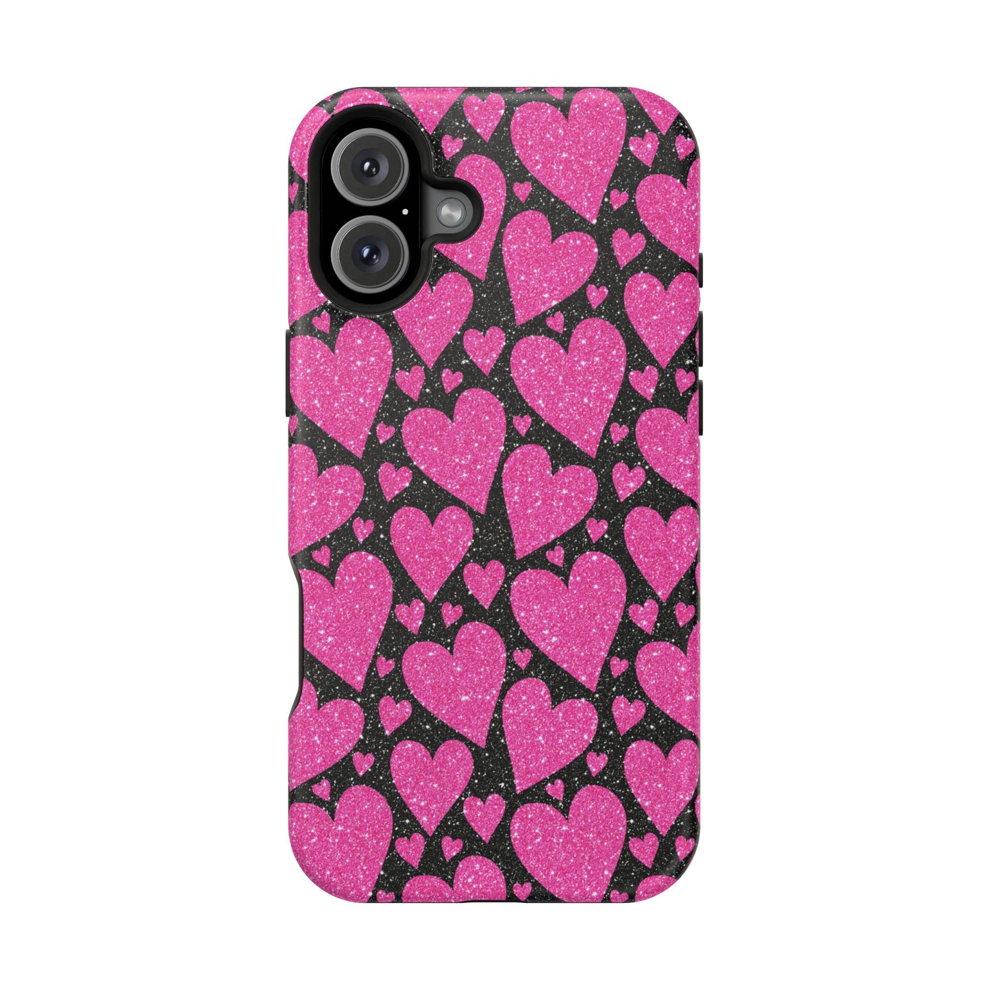 Glitter Hearts MagSafe iPhone Case