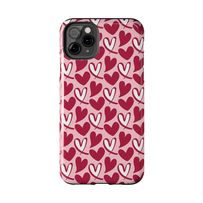 Hand-Drawn Hearts iPhone Case