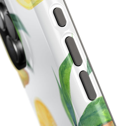 Lemon Grove Watercolor Tough MagSafe iPhone Case – Fresh Citrus Design, Dual-Layer Protection