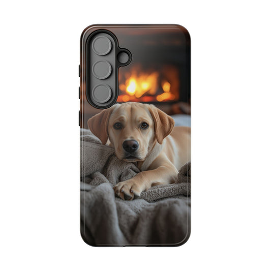 Cozy Labrador by the Fireplace - Samsung Galaxy Case