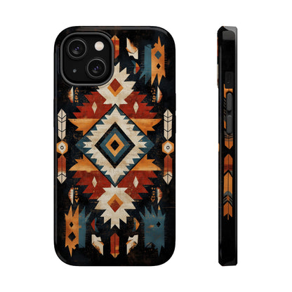 Southwestern Arrow & Diamond Tough MagSafe iPhone Case – Bold Tribal Design, Dual-Layer Protection