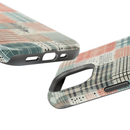 Rustic Patchwork MagSafe iPhone Case | Farmhouse Style & Shockproof