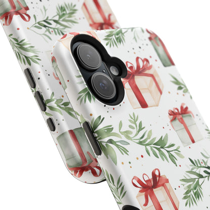 Watercolor Holiday Gifts & Greenery - MagSafe iPhone Series Case