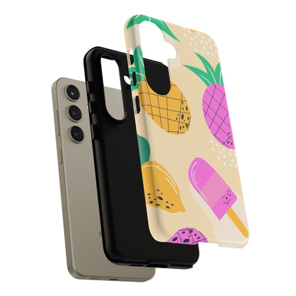 Tropical Pop Samsung Galaxy Case – Fun Pineapple & Lemon Design with Vibrant Summery Colors