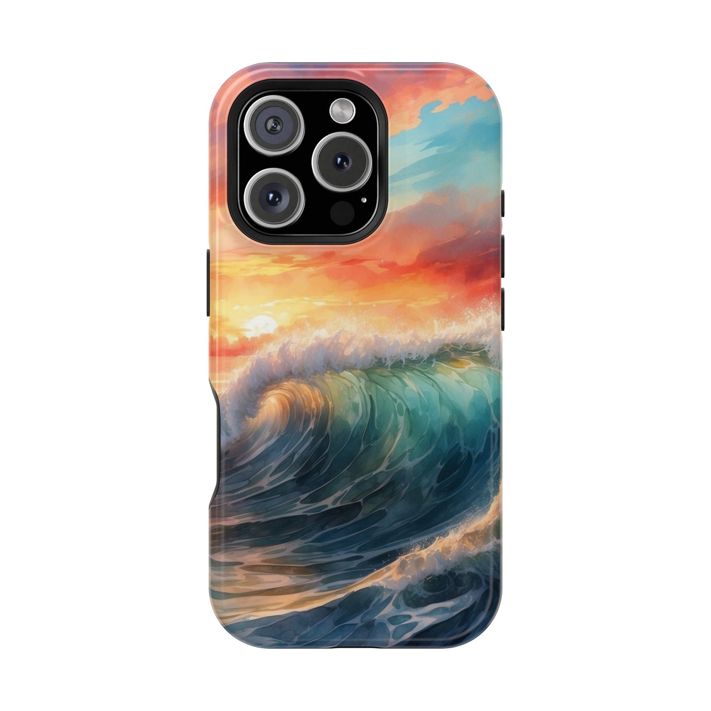 Ocean Wave Sunset MagSafe iPhone Case – Coastal Vibes Design