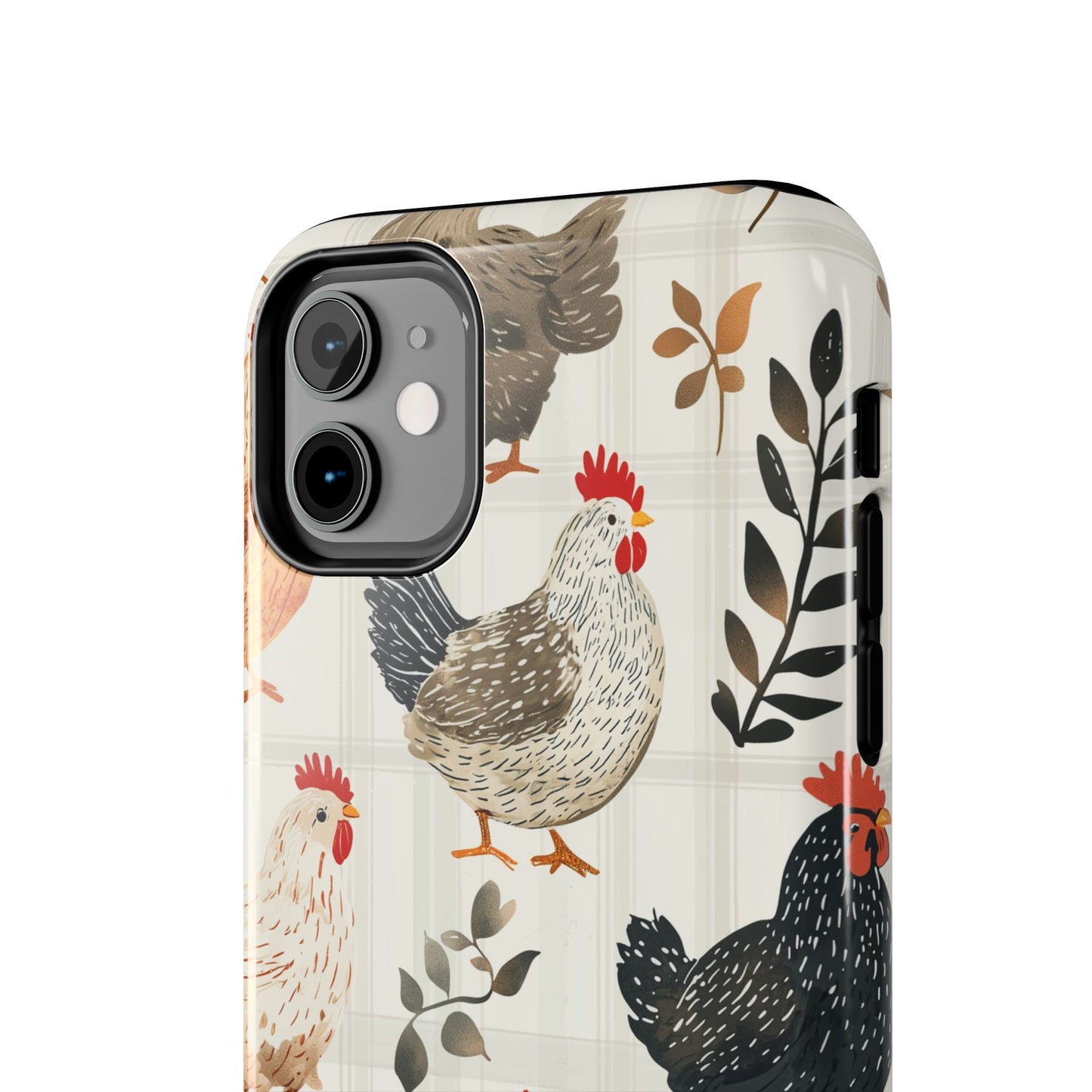 iPhone Case: Vintage Chicken & Leaves – Farmhouse Style Case