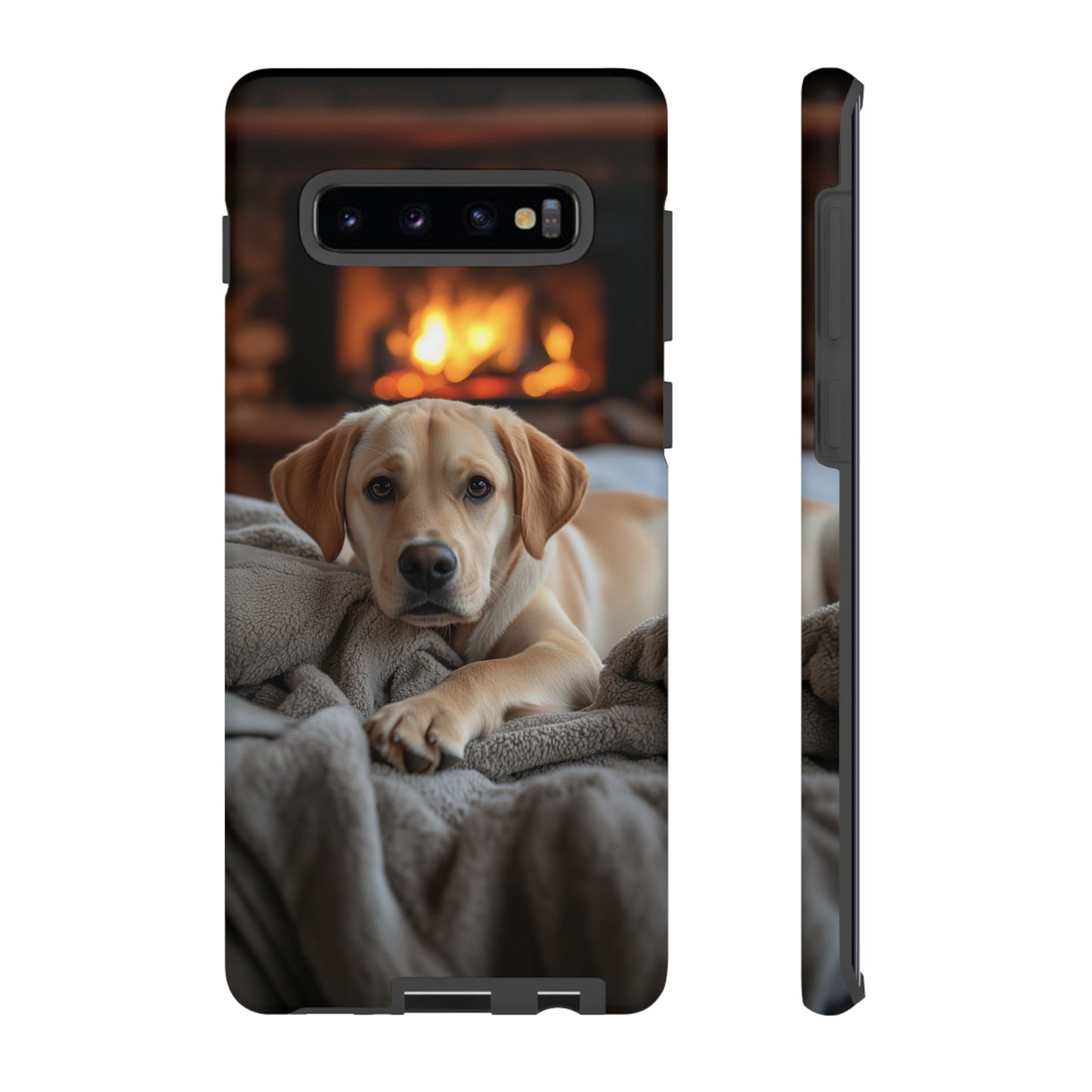 Cozy Golden Retriever by the Fireplace - Samsung Galaxy Case