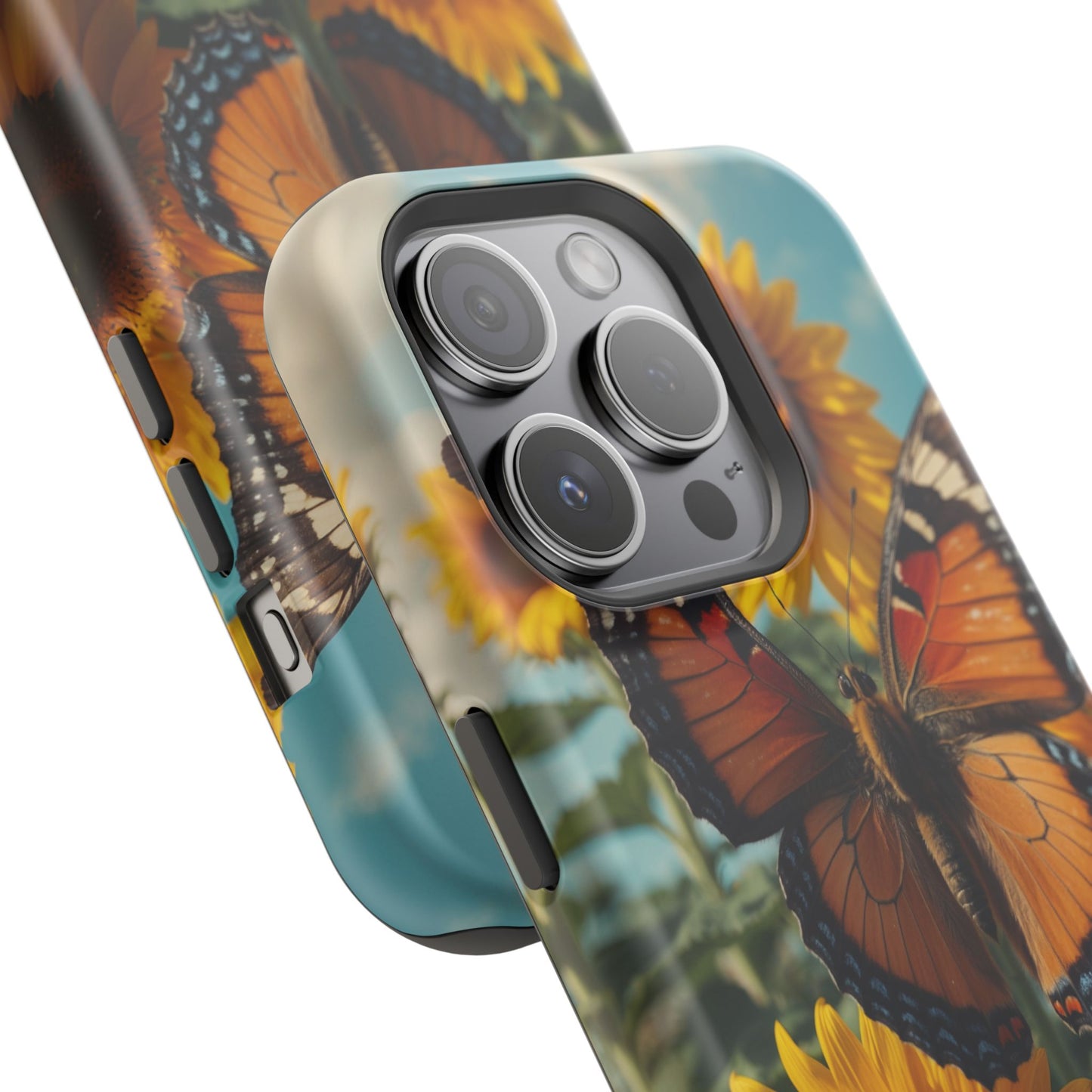 Vibrant Butterfly & Sunflower – MagSafe iPhone Case