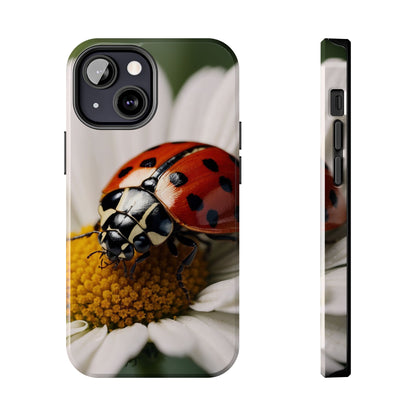 iPhone Case: Ladybug on White Daisy