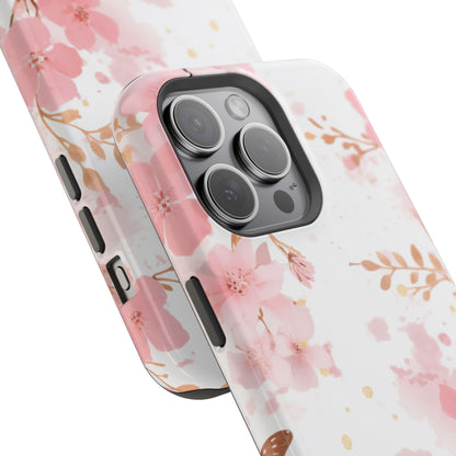 Soft Pink Cherry Blossom MagSafe Case – Floral Elegance with Wireless Charging