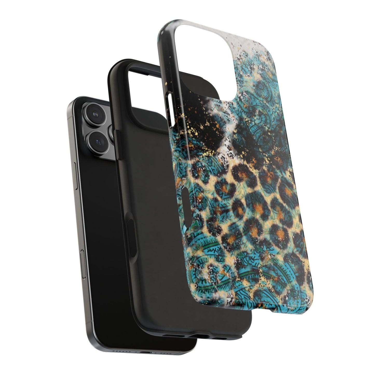 Turquoise Paisley Cowhide Leopard - iPhone Series Case