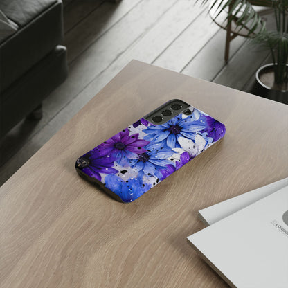 Vibrant Purple & Blue Floral Splash - Samsung Galaxy Series Case