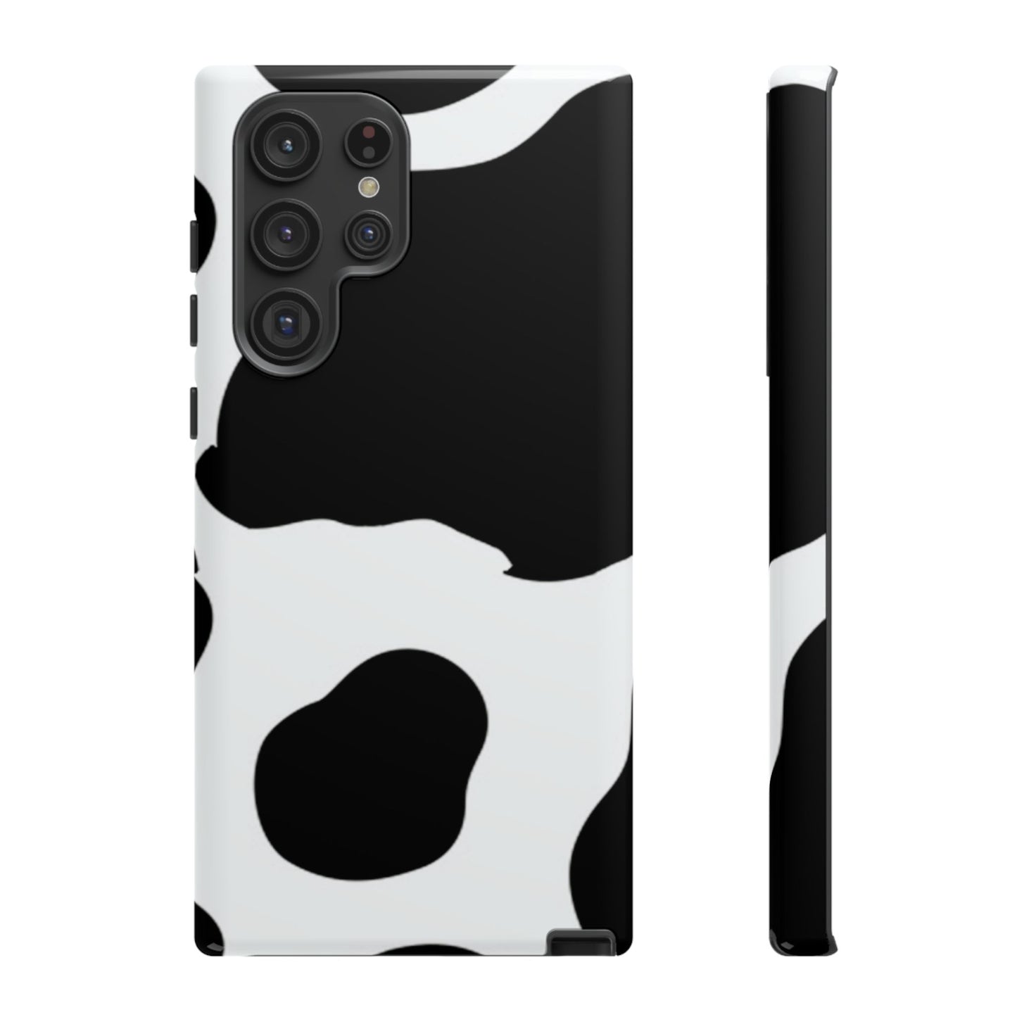 Bold Black and White Cow Print Tough Samsung Galaxy Case – Modern Animal Pattern with Dual-Layer Protection