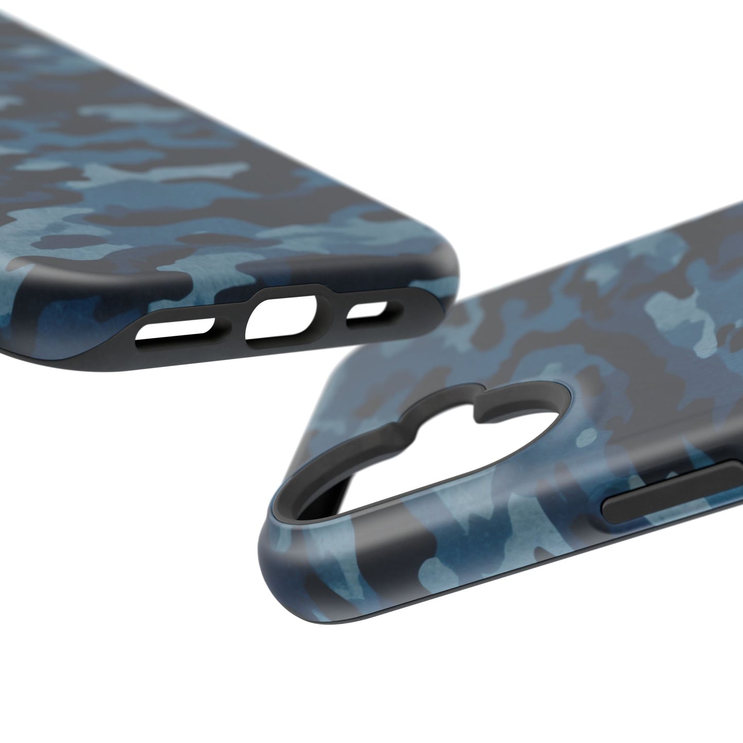 Dark Blue Camouflage – MagSafe iPhone Case with Modern Rugged Style