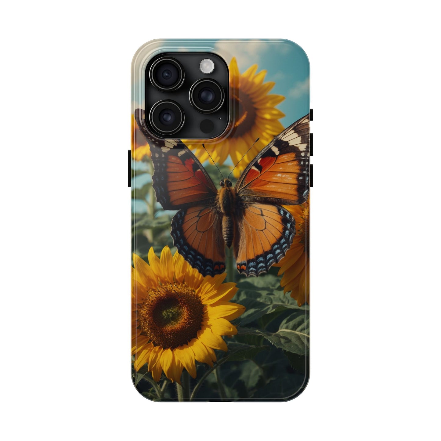 Vibrant Butterfly & Sunflower – iPhone Case