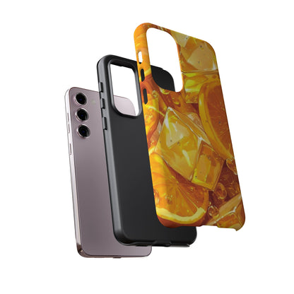 Citrus Splash Samsung Galaxy  Case – Bright Orange Slices & Ice, Dual-Layer Protection