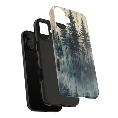 Misty Forest iPhone Case - Rustic Nature-Inspired Protective Cover