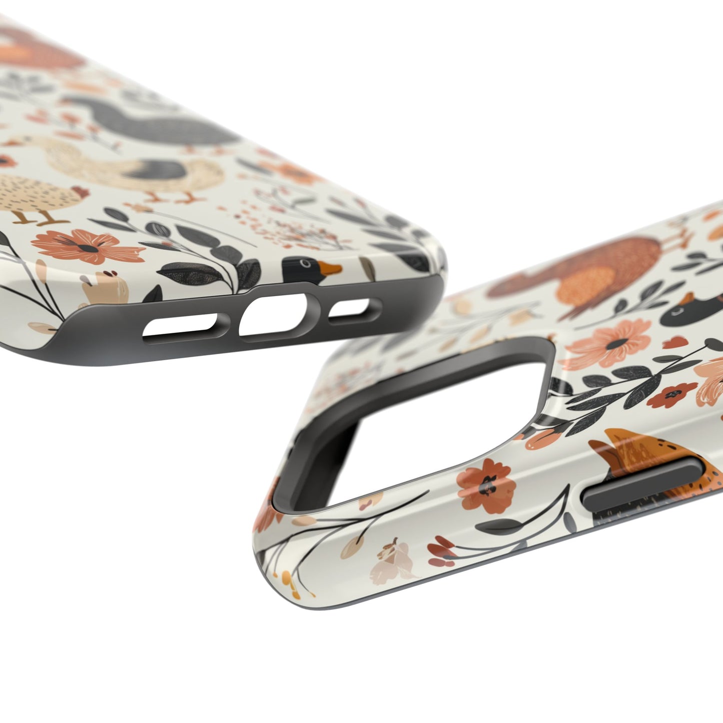 MagSafe iPhone Case: Vintage Duck – Floral & Leaf Design